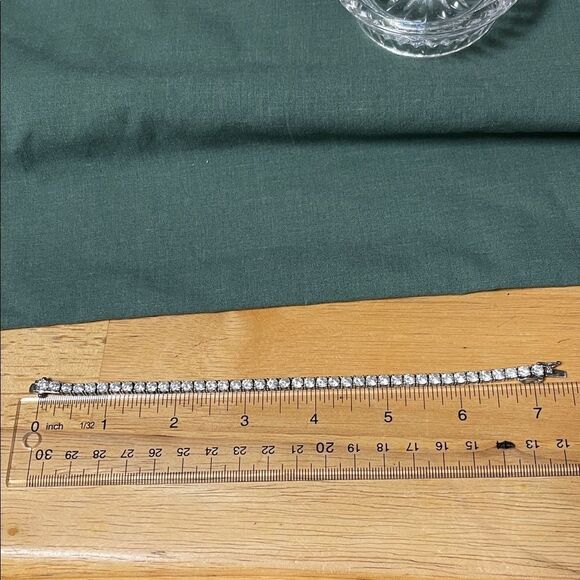 Vintage SETA Elegant Sterling Silver Tennis Bracelet - Picture 1 of 7